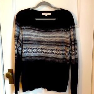 Loft sequined fair isle sweater